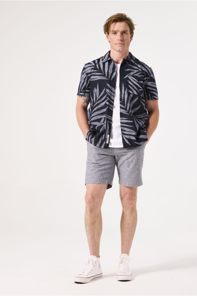 OVERHEMD MET ALLOVER PRINT D51093 326 CHAMBRAY